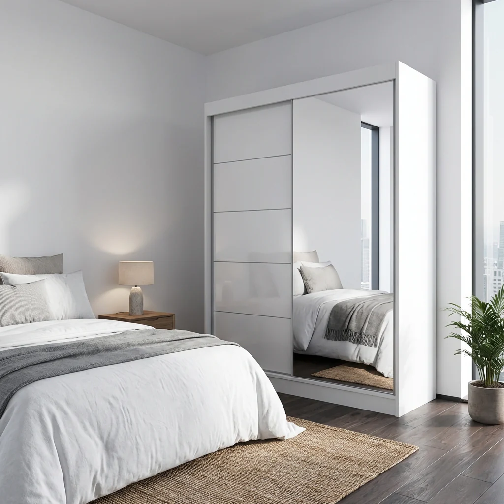 Aria 2D Wardrobe with Mirror - Image 6