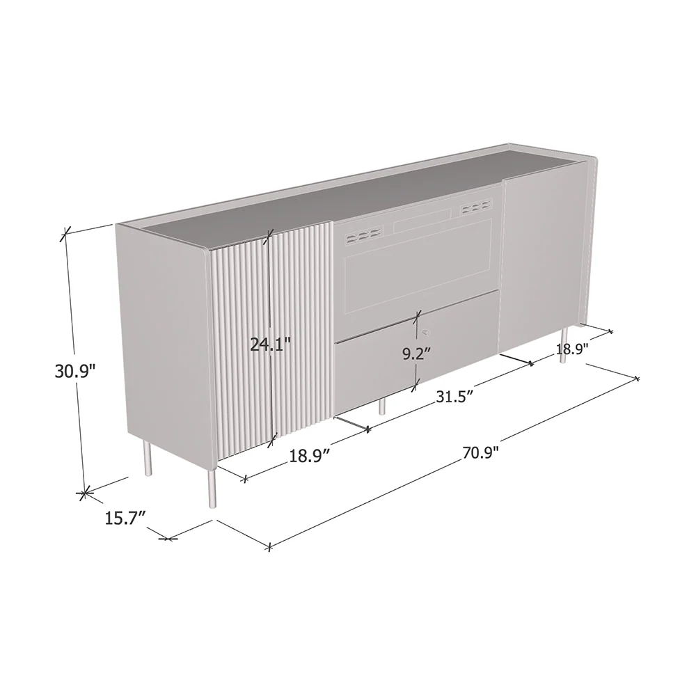 Brandy 180 BL-EF Fireplace Sideboard - Image 5