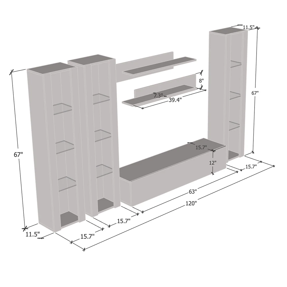 Fly C 30TV Floating Entertainment Center - Image 65