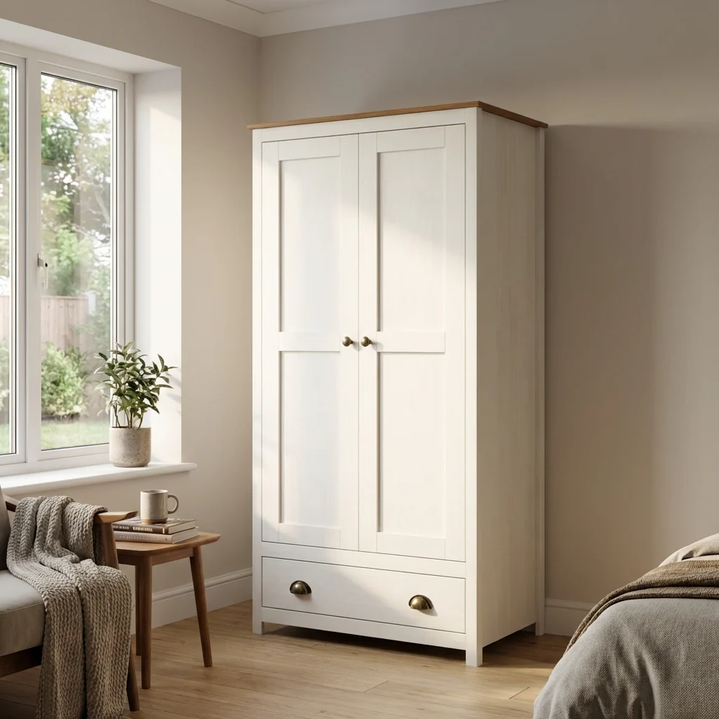 Topazio 2D1S Solid Wood Wardrobe - Image 11