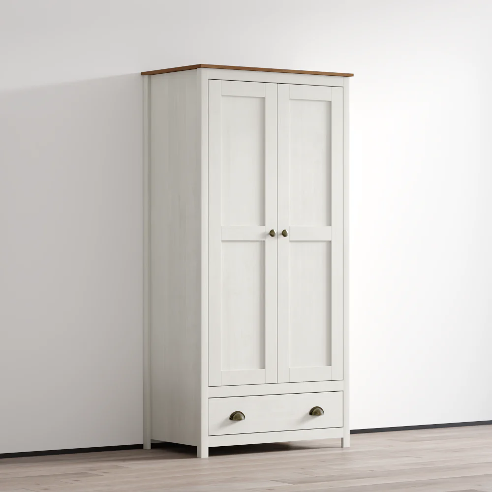 Topazio 2D1S Solid Wood Wardrobe - Image 12