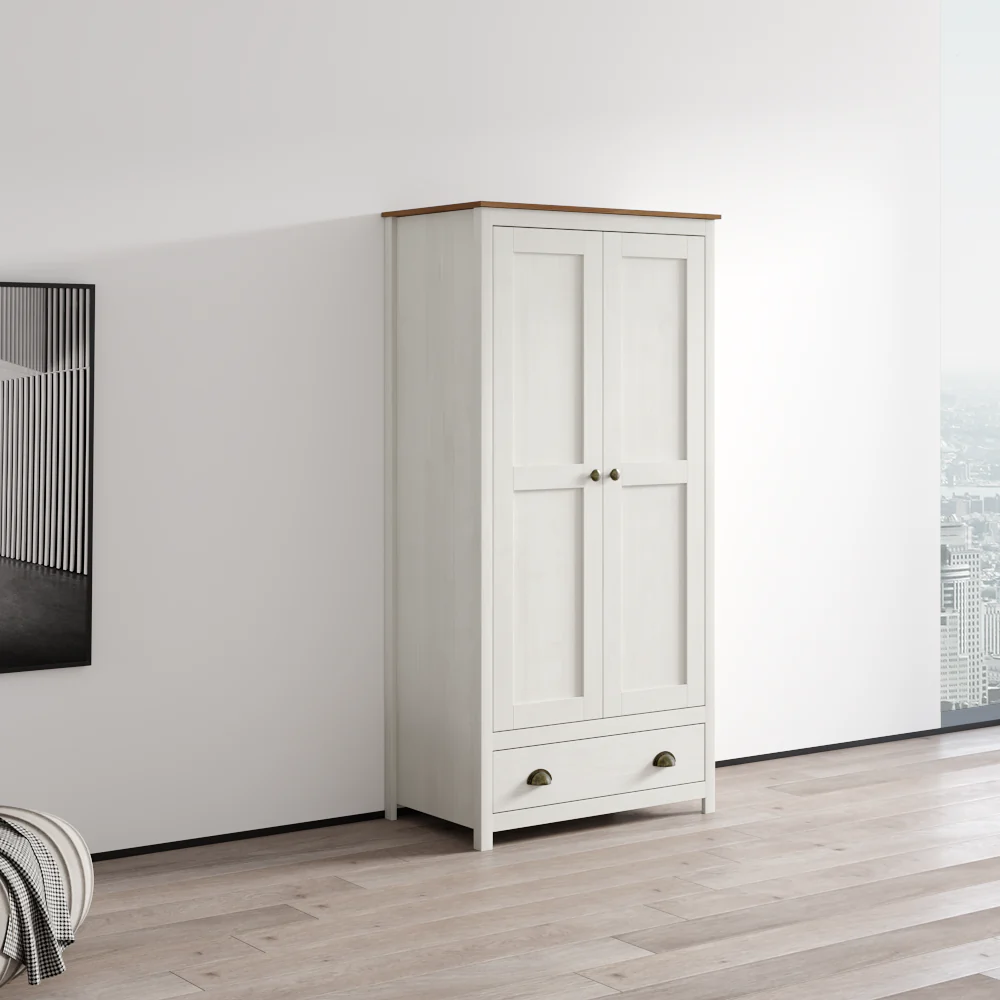 Topazio 2D1S Solid Wood Wardrobe - Image 13