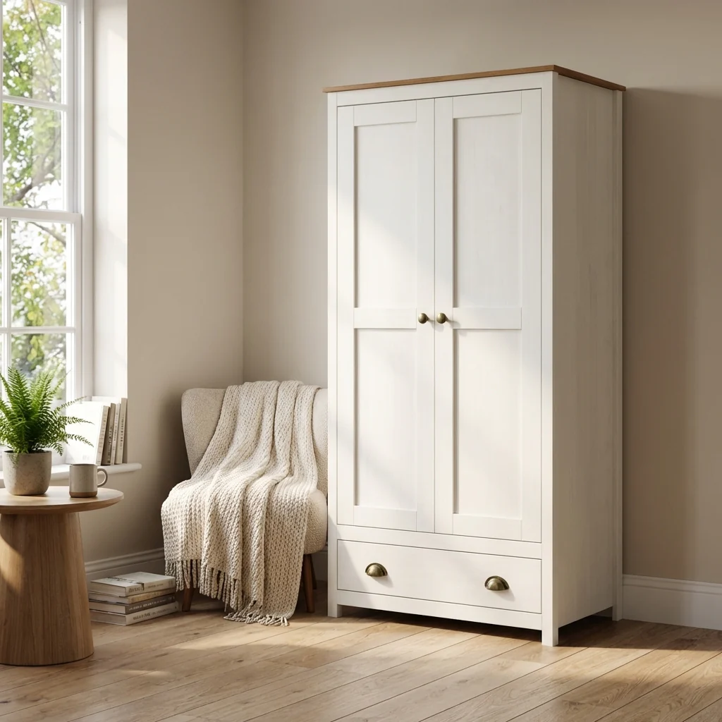 Topazio 2D1S Solid Wood Wardrobe - Image 14