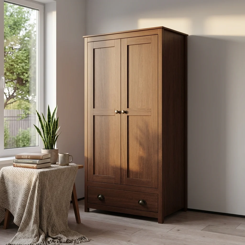 Topazio 2D1S Solid Wood Wardrobe - Image 19