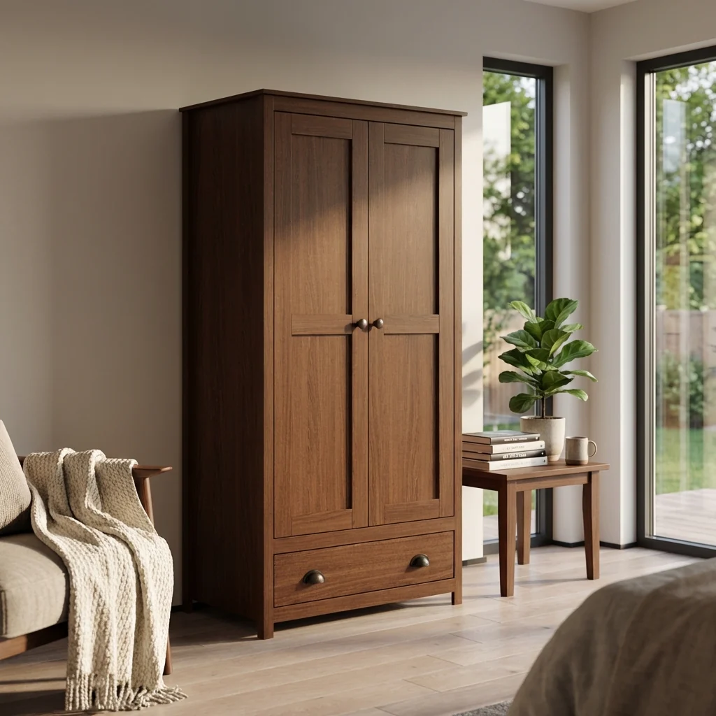 Topazio 2D1S Solid Wood Wardrobe - Image 22