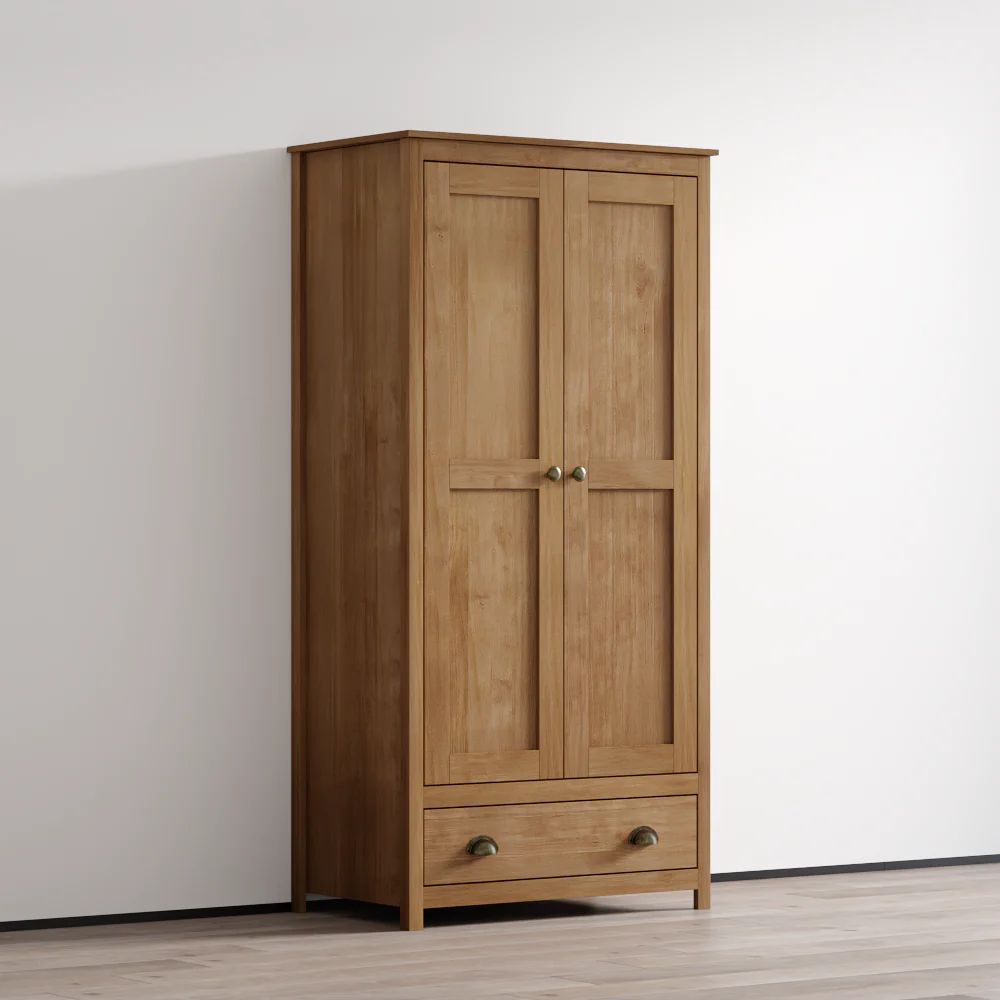 Topazio 2D1S Solid Wood Wardrobe - Image 3
