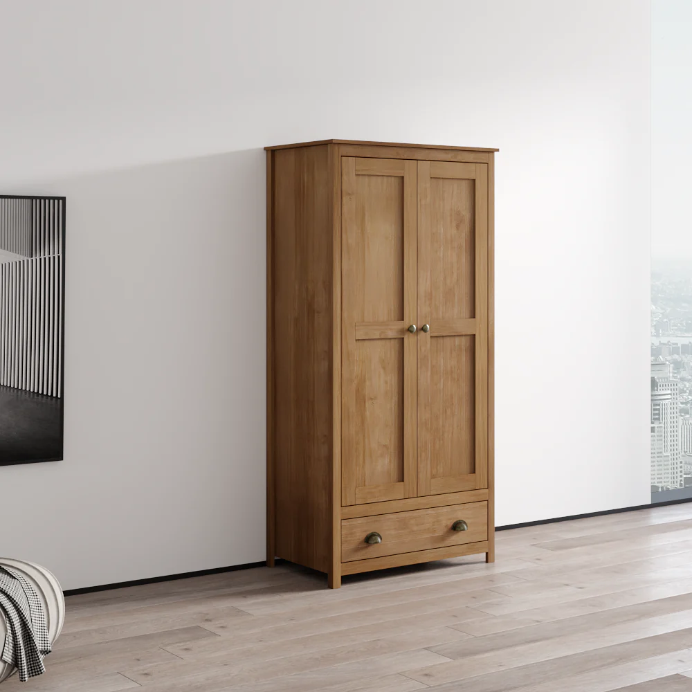 Topazio 2D1S Solid Wood Wardrobe - Image 4