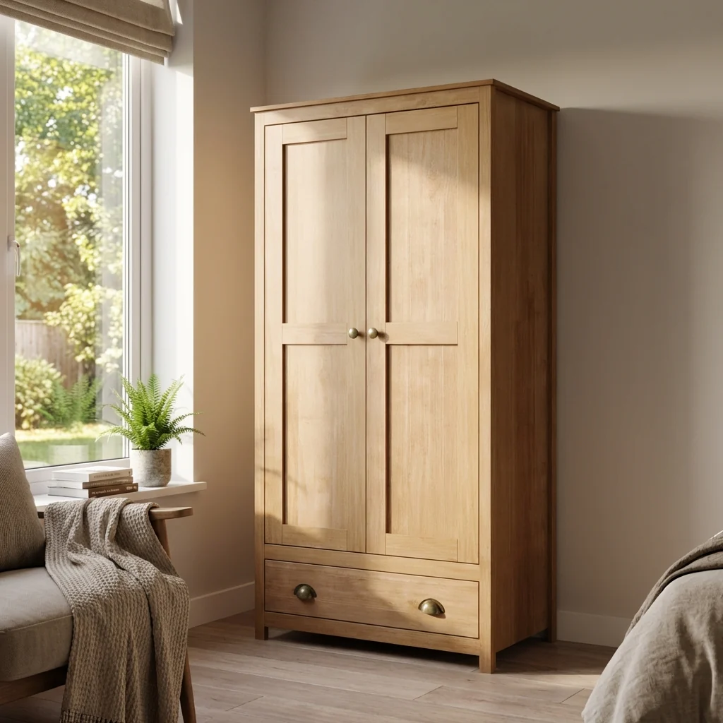 Topazio 2D1S Solid Wood Wardrobe - Image 5