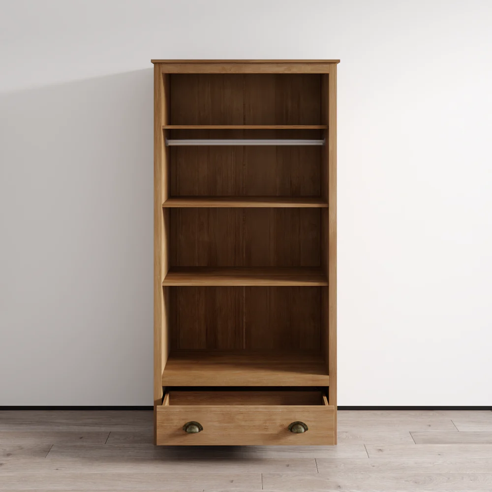 Topazio 2D1S Solid Wood Wardrobe - Image 8